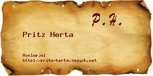 Pritz Herta névjegykártya